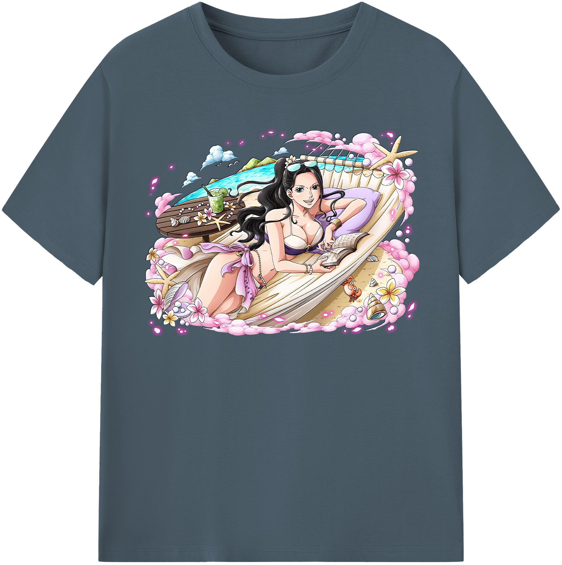 ワンピース ニコ・ロビン ONE PIECE Nico Robin 綿100％半袖Tシャツ（フロントプリント）
